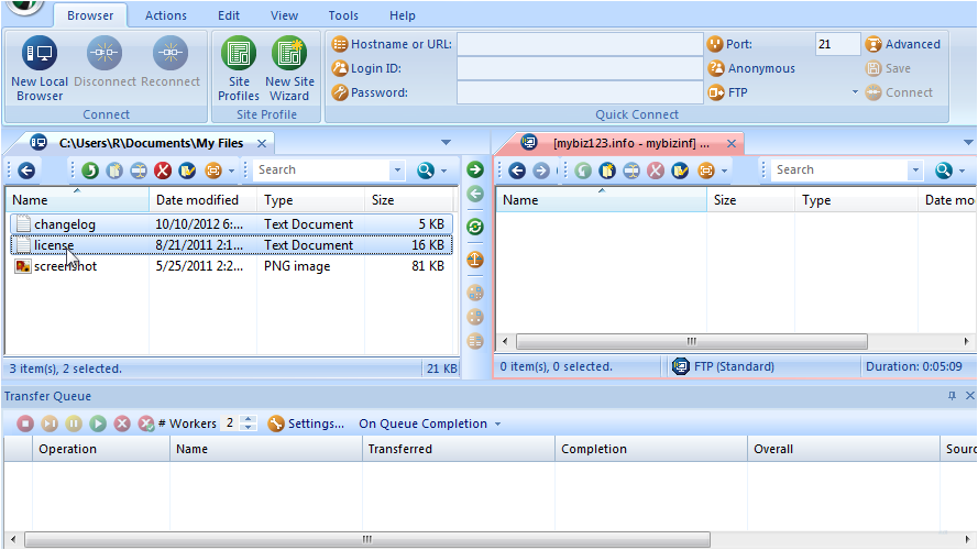 How To Upload File Using FTP Voyager - Select Files