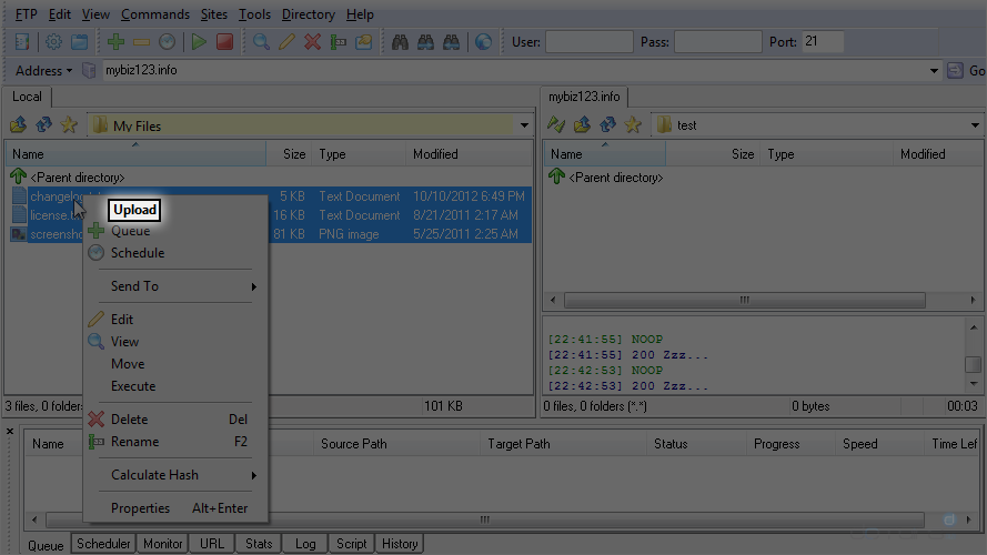 Step 2 - Upload Files Using LeapFTP - Upload