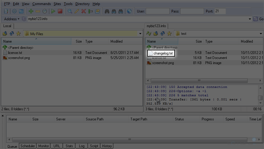 Step 5 - Upload Files Using LeapFTP - Download Files