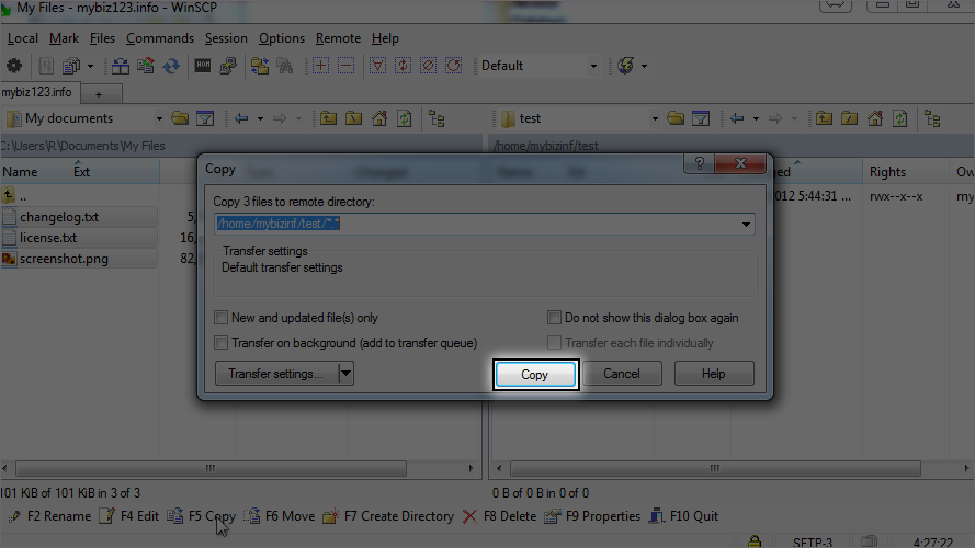How To Upload Files Using WinSCP - Copy