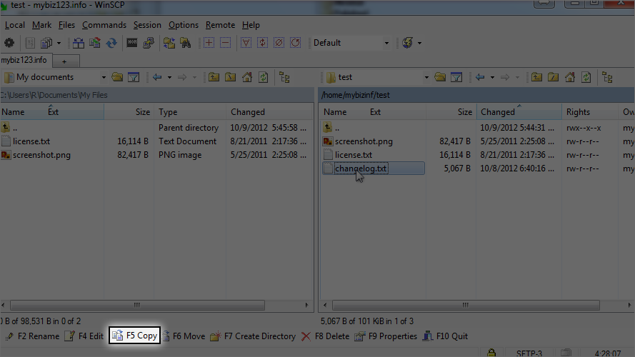 How To Upload Files Using WinSCP - F5 Copy