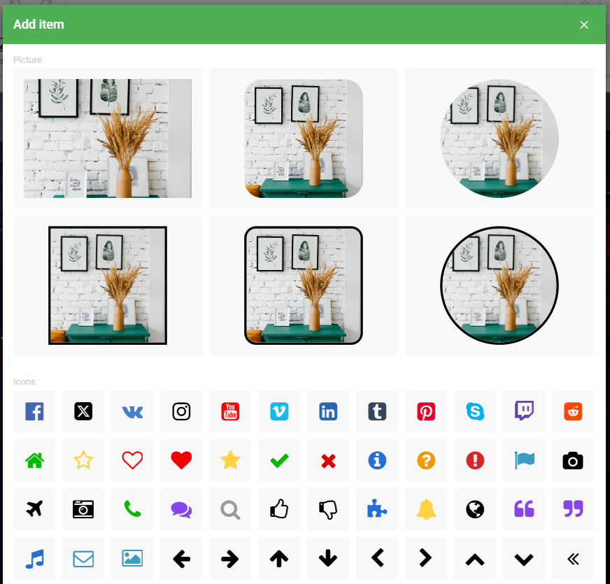 IUpload Website Images In Website Builder - Add Items