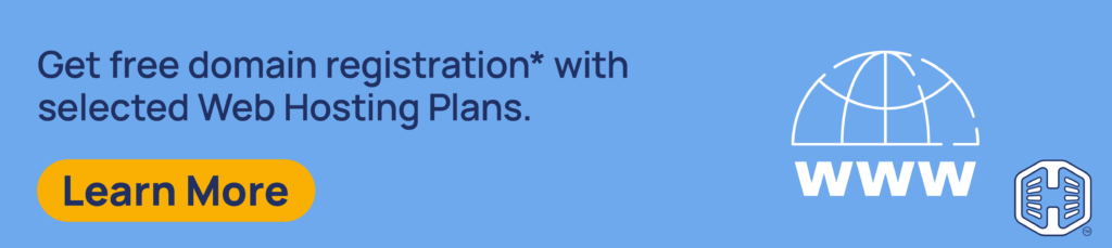 Strip Banner Text - Get free domain registration* with selected Web Hosting Plans. [Learn More]