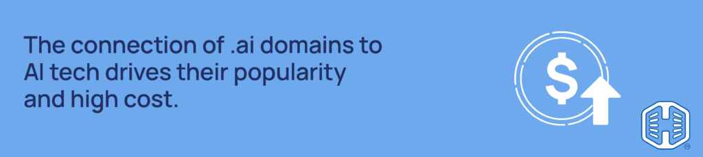 Strip Banner Text - The connection of .ai domains to AI tech drives their popularity and high cost.