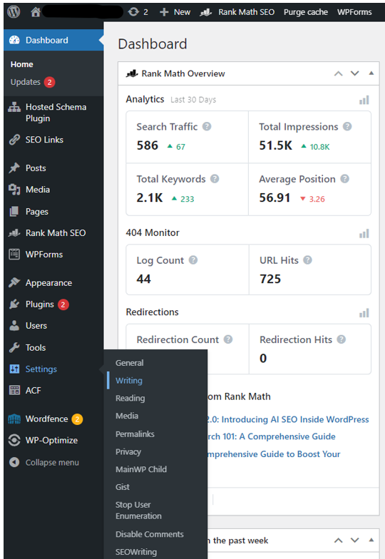 Change Writing Settings in WordPress - WordPress Settings