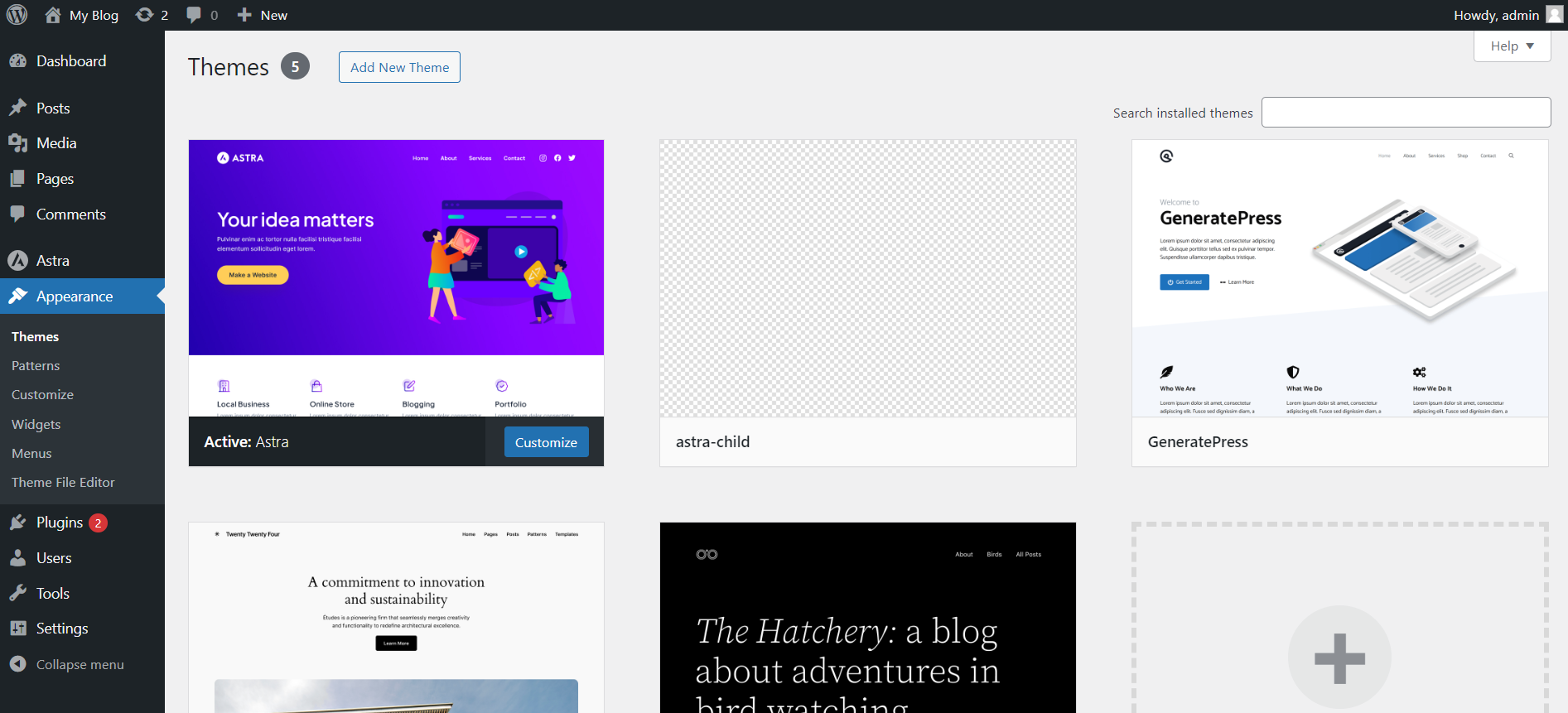 Change or Upload a Theme in WordPress - WordPress Themes