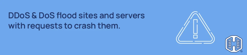 Strip Banner Text - DDoS & DoS flood sites and servers with requests to crash them