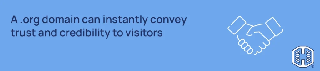 Strip Banner Text - A .org domain can instantly convey trust and credibility to visitors