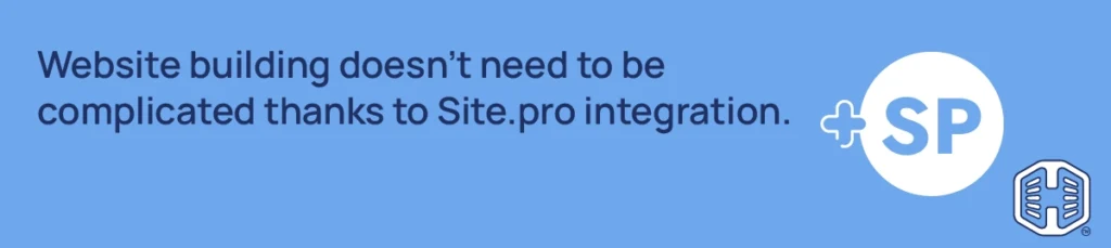 Strip Banner Text - Website building doesn’t need to be complicated, thanks to Site.pro integration.