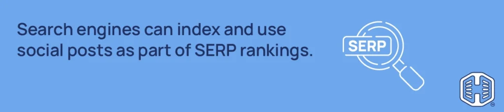 Strip Banner Text - Search engines can index and use social posts as part of SERP rankings.