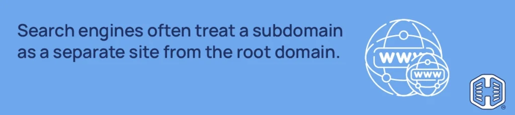 Strip Banner Text - Search engines often treat a subdomain as a separate site from the root domain.