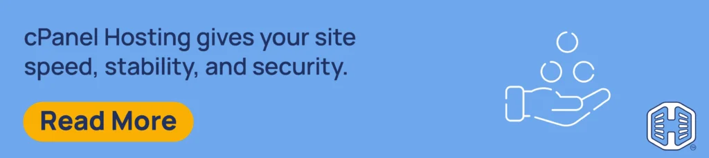 Strip Banner Text - cPanel Hosting gives your site speed, stability, and security. [Read More]