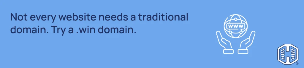 Strip Banner Text - Not every website needs a traditional domain. Try a .win domain