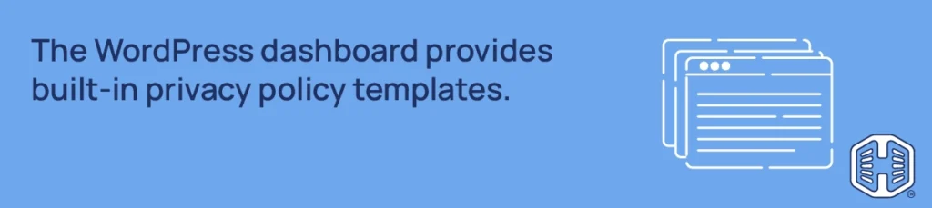 Strip Banner Text - The WordPress dashboard provides built-in privacy policy templates.