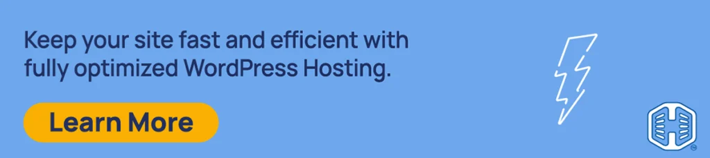 Strip Banner Text - Keep your site fast and efficient with fully optimized WordPress Hosting. [Learn More]