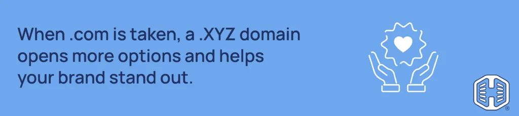 Strip Banner Text - When .com is taken, a .XYZ domain opens more options and helps your brand stand out